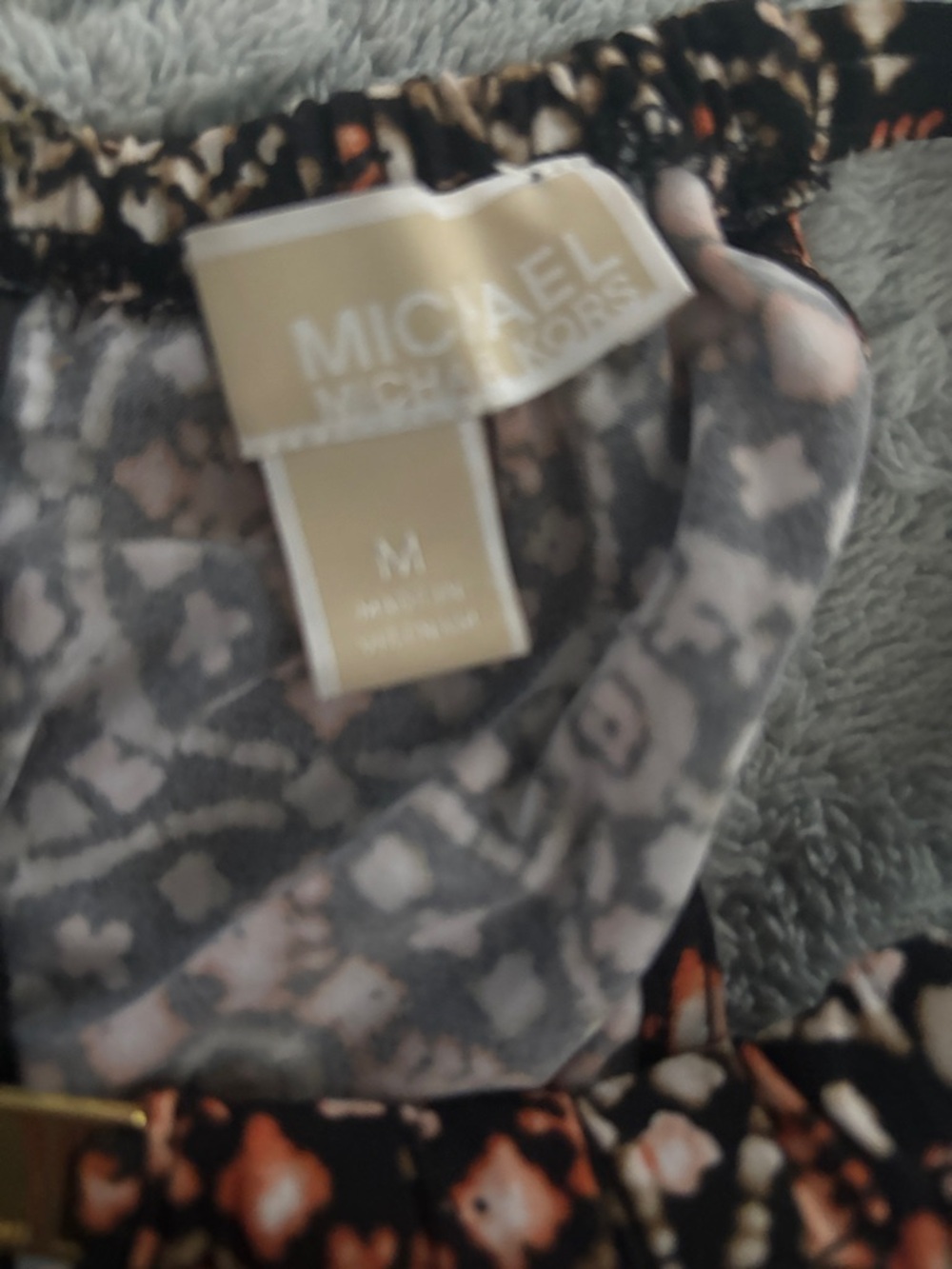 Michael Kors Black and Rust Geometric Halter Maxi Dress - Picture 3 of 3